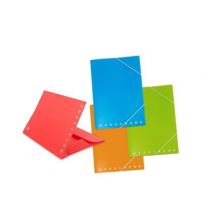 Cartellina 3 lembi con elastico in ppl MONOCROMO - dorso 1,2 cm