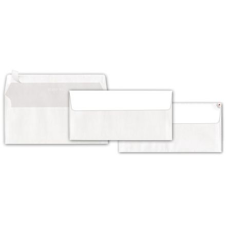 Buste commerciali adesive senza finestra - Chiusura taglio quadro - 11x23 cm 80 g - conf. 50 pz.