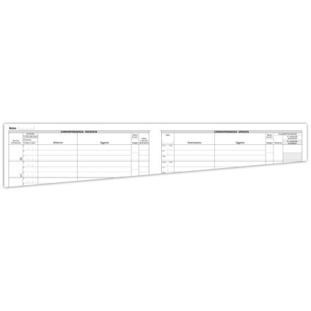 Registro Protocollo Corrispondenza in arrivo e in partenza (tracciato su 2 pagine) - 200 pagine - 31x24,5 cm