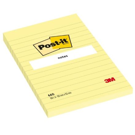 Foglietti Post-it&#x00AE; Note Giallo Canary a righe