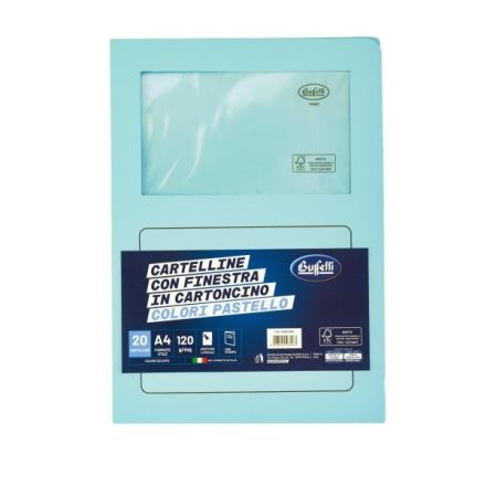 Cartelline con finestra colori pastello