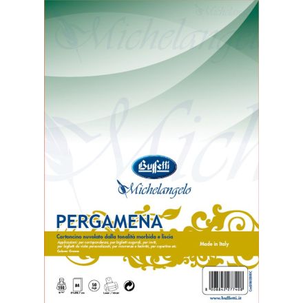 Conf. 50 ff cartoncino pergamena - liscio crema - A4 - 190 g