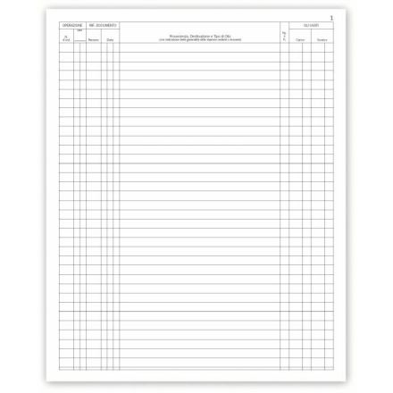 Registro Carico/Scarico oli usati - 97 pagine prenumerate - 31x24,5 cm