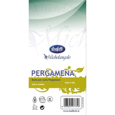 Conf. 25 buste pergamena - liscia avorio - 11x22 cm