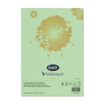 Carta e cartoncini Michelangelo Color A4 - risma da 100 fogli 80g - colori tenui - verde pistacchio