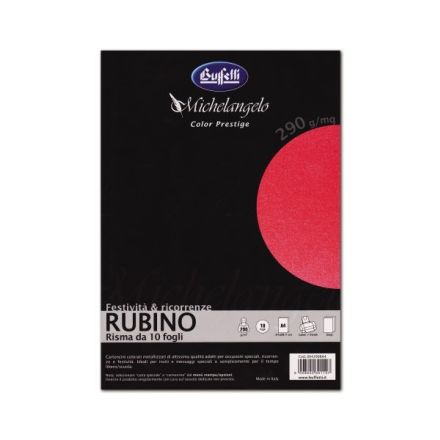 Michelangelo Color Prestige - cartoncini metallizzati - A4 120 g - rubino