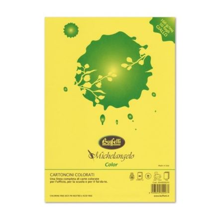 Carta e cartoncini Michelangelo Color A4 - risma da 50 fogli 80g - colori forti - giallo
