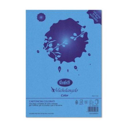 Carta e cartoncini Michelangelo Color A4 - risma da 50 fogli 160g - colori forti - azzurro
