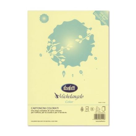Carta e cartoncini Michelangelo Color A4 - risma da 100 fogli 80g - colori tenui - giallo canary