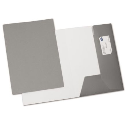 Cartelline 2 lembi - cartoncino effetto metal - 350 g/mq - 32,5x23,5 cm - grigio - conf. 10 pz