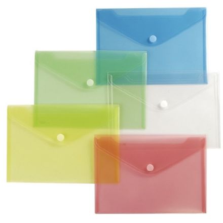 Buste con chiusura in velcro - polipropilene - 21x29,7 cm - colori assortiti