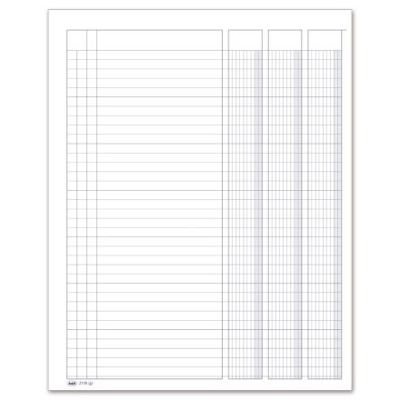 Registro 8 colonne con tracciato su pagina doppia - 50 pagine - 31x24,5 cm