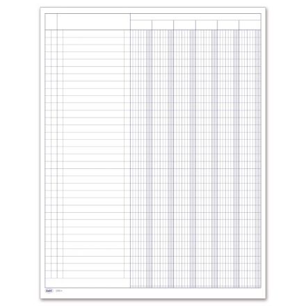 Registro 6 colonne con tracciato su pagina singola - 10 pagine - 31x24,5 cm