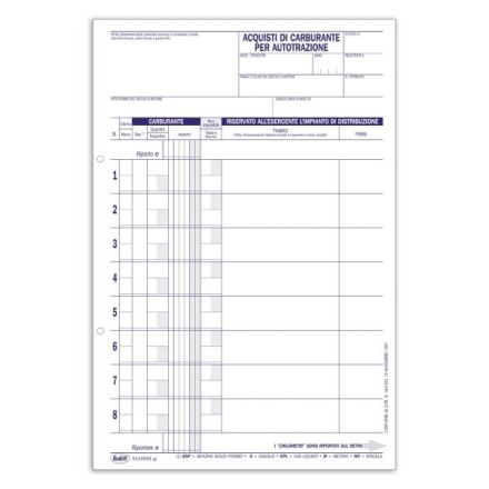 Acquisti carburante - Blocco - 13 fogli