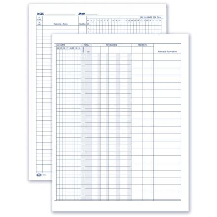 Registro Libro presenze mensili - 50 pagine - 31x24,5 cm