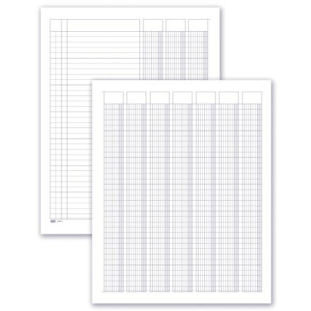 Registro 10 colonne con tracciato su pagina doppia - 100 pagine - 31x24,5 cm