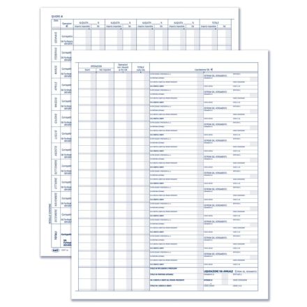 Registro Prospetto riepilogativo per associazioni sportive - 8 pagine prenumerate - 31x24,5 cm