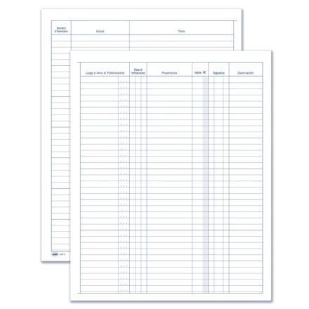 Registro Protocollo - inventario dei libri (data, autore, titolo, luogo e anno pubblicazione etc.) - 50 pagine - 31x24,5 cm