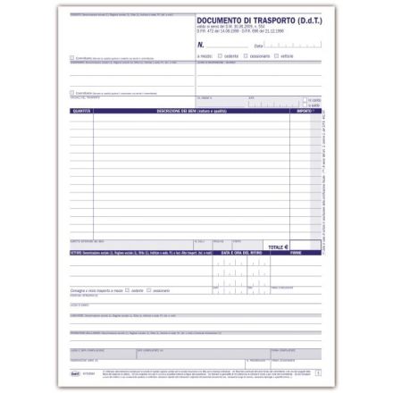 Documento di trasporto ¿ Integrato con scheda di trasporto merci per conto terzi - Blocco - 25 fogli
