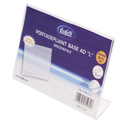 Portadepliant e porta fotografie - base a L - 10x15 cm