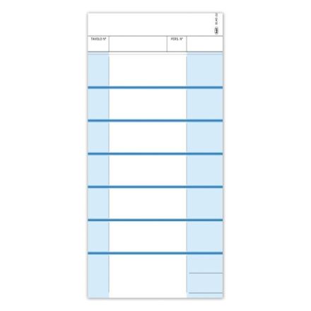Comande per pasti a 7 tagliandi - Snap out duplice copia autoricalcante - 23x10,5 cm