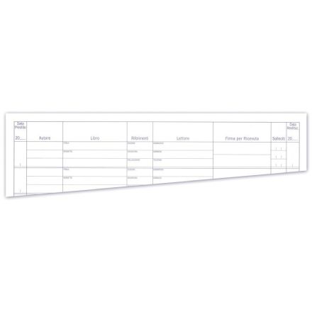 Registro Prestito libri (libro, lettore, firma, data restituzione) - 100 pagine - 31x24,5 cm