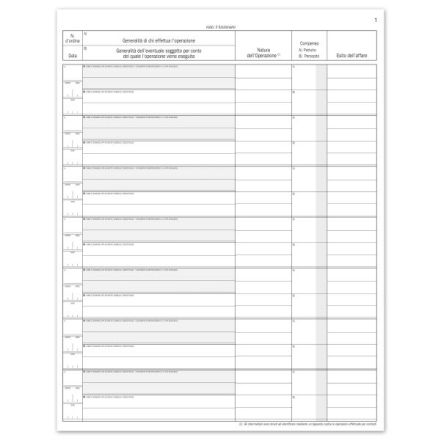 Registro Giornale degli affari - 97 pagine prenumerate - 31x24,5 cm