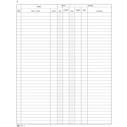 Registro Merci in deposito presso ausiliari - 100 pagine - 31x24,5 cm