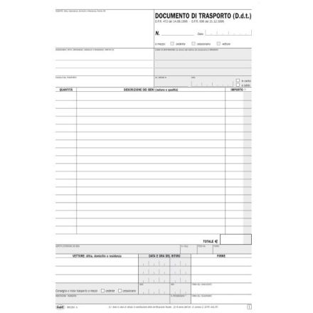Documento di trasporto - Snap out quadruplice copia autoricalcante - 31x21 cm