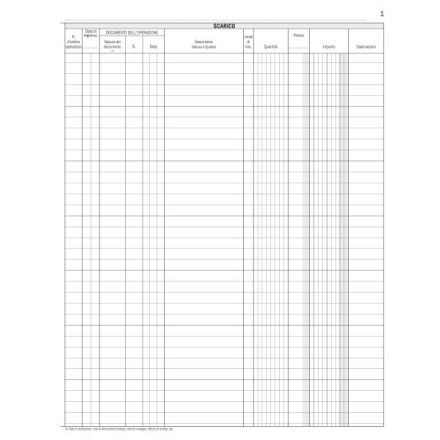 Registro Merci in conto deposito presso commercianti - 50 pagine - 31x24,5 cm