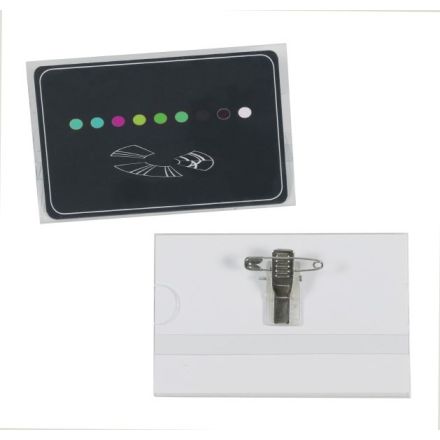 Portabadge con clip e spilla in metallo - conf.50 pz