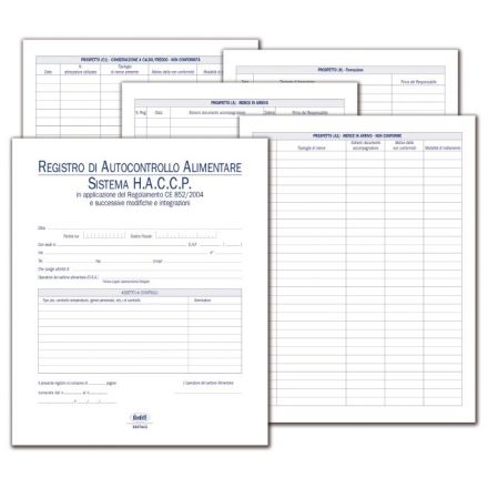 Registro Autocontrollo alimentare - metodo HACCP - Rintracciabilità e tracciabilità degli alimenti - 93 pagine prenumerate - 31x24,5 cm
