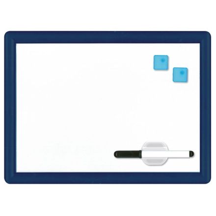 Lavagna magnetica bianca - cornice in plastica rigida - colorata - 29x39 cm