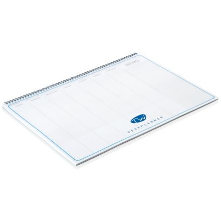 Blocco da tavolo settimanale - data libera - 50x35 cm - domenica intera - con spirale