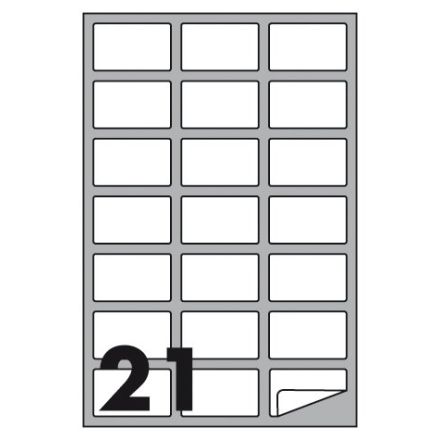 Etichette multifunzione - conf. 100 fogli - f.to 63,5x38,1 mm - angoli arrotondati con margine - n. etichette per foglio 21