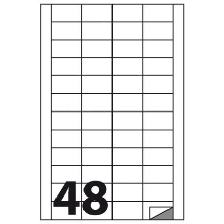 Etichette multifunzione - conf. 100 fogli - f.to 48x25 mm - angoli vivi con margine - n. etichette per foglio 48