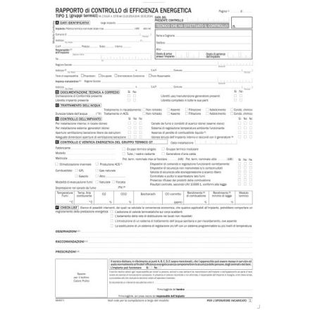 Rapporto di controllo di efficienza energetica Tipo 1 gruppi termici (Allegato II) Emilia Romagna - Snap out triplice copia autoricalcante - 31x21 cm