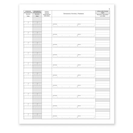 Registro Protocollo delle dichiarazioni di intento esportatori - 97 pagine prenumerate - 31x24,5 cm