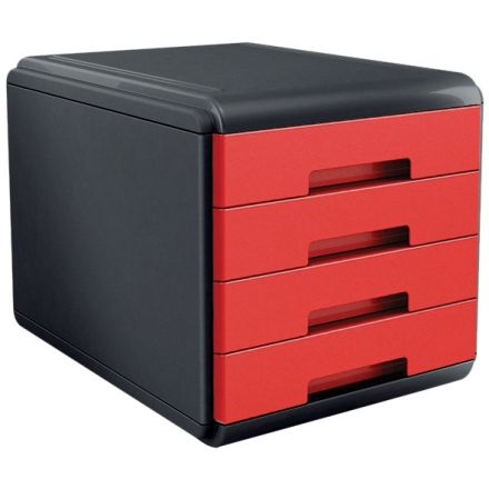 Cassettiera 4 cassetti Plastic Desk - colore rosso