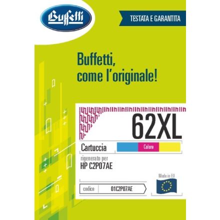 Cartuccia ink jet HP - Compatibile Rigenerato 62XL C2P07AE - 3 colori (Ciano, Magenta, Giallo) - 415 pag
