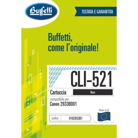 Canon Cartuccia ink jet - Compatibile CLI-521 2933B001 - Nero - 535 pag