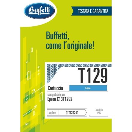 Epson Cartuccia ink jet - Compatibile T129 C13T129240 - Ciano - 395 pag