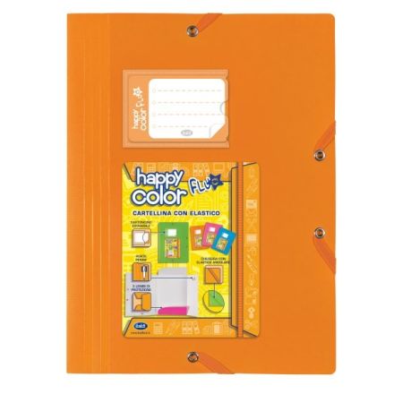 Cartellina con elastico angolare Happy Color Fluo - polipropilene - 29,7x21 cm - colori assortiti