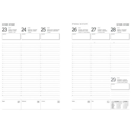 Refill Agenda settimanale carta bianca - 2026 - 17,2x24 cm