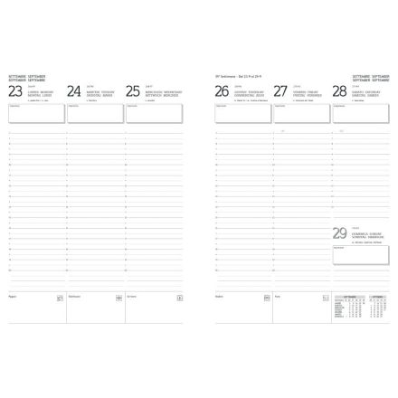 Refill Agenda settimanale carta bianca - 2026 - 19,7x26,5 cm