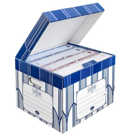 Scatola con coperchio a ribalta Secretaire - 39,5x36x28 cm - blu
