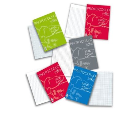 Fogli protocollo Pigna - Rigatura 1R - Righe - 200 fogli - 80 g