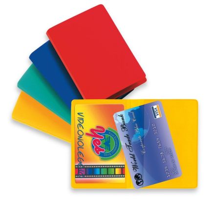 Porta card a libretto - PVC - 5,4x8,6 cm - colori assortiti