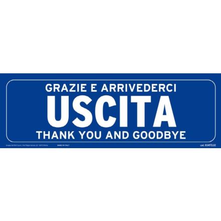 Cartello adesivo verticale 30x10 cm - USCITA