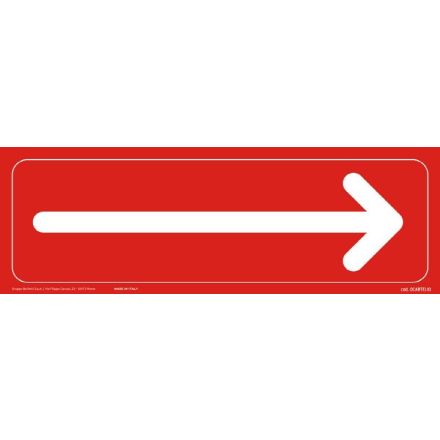 Cartello adesivo calpestabile 30x10 cm - FRECCIA